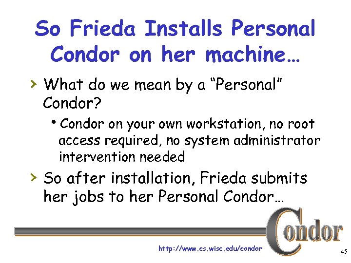 So Frieda Installs Personal Condor on her machine… › What do we mean by