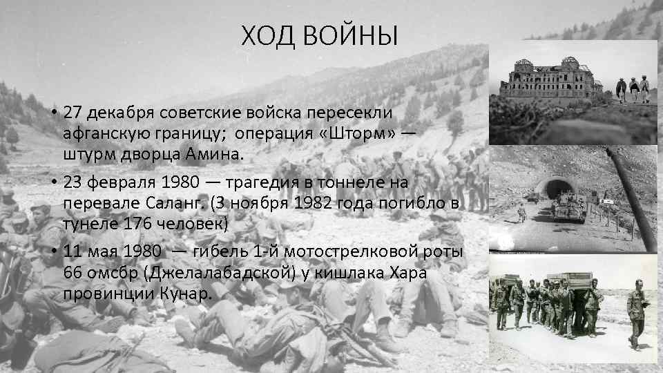 ХОД ВОЙНЫ • 27 декабря советские войска пересекли афганскую границу; операция «Шторм» — штурм