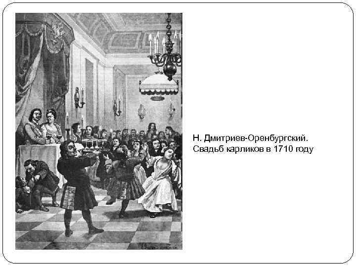 Н. Дмитриев-Оренбургский. Свадьб карликов в 1710 году 