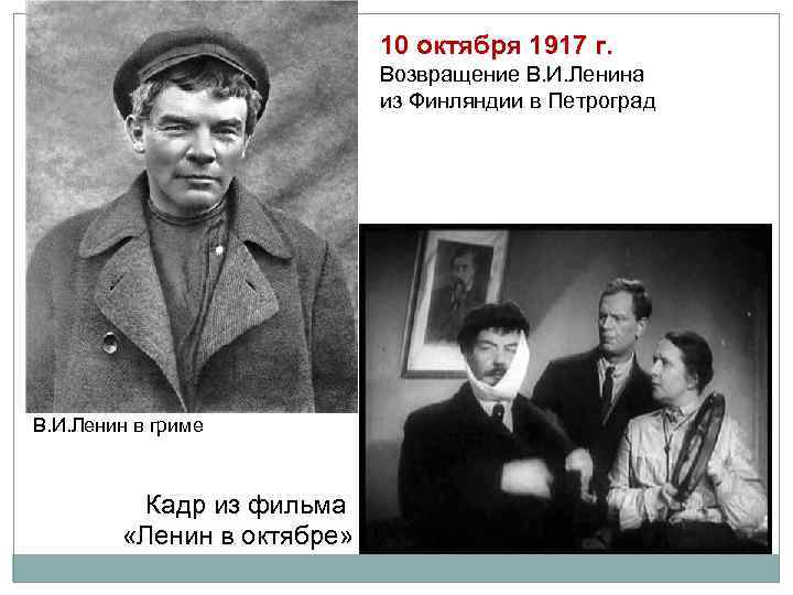 10 октября 1917 г. Возвращение В. И. Ленина из Финляндии в Петроград В. И.
