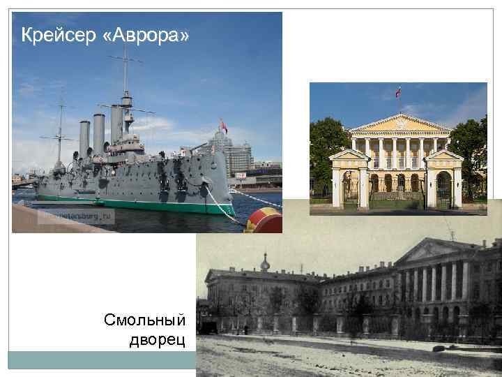 Крейсер «Аврора» Смольный дворец 