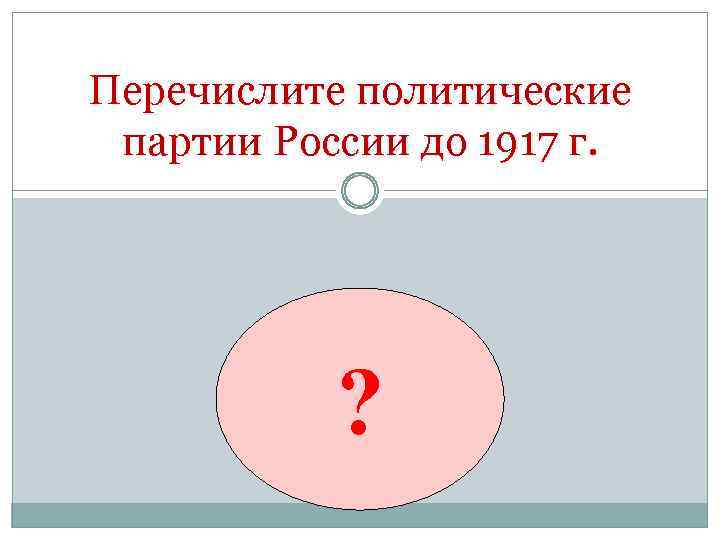 Перечислите политические партии России до 1917 г. ? 