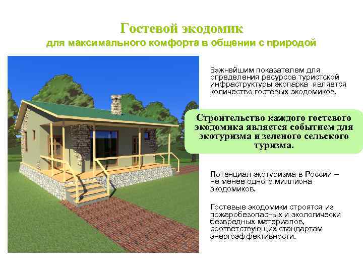 Гостевой экодомик для максимального комфорта в общении с природой Важнейшим показателем для определения ресурсов