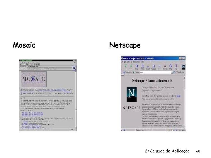 Mosaic Netscape 2: Camada de Aplicação 60 