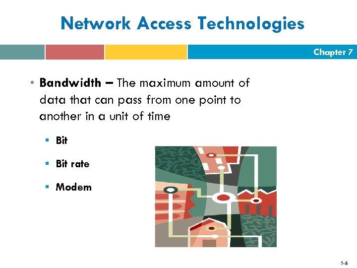 Network Access Technologies Chapter 7 • Bandwidth – The maximum amount of data that