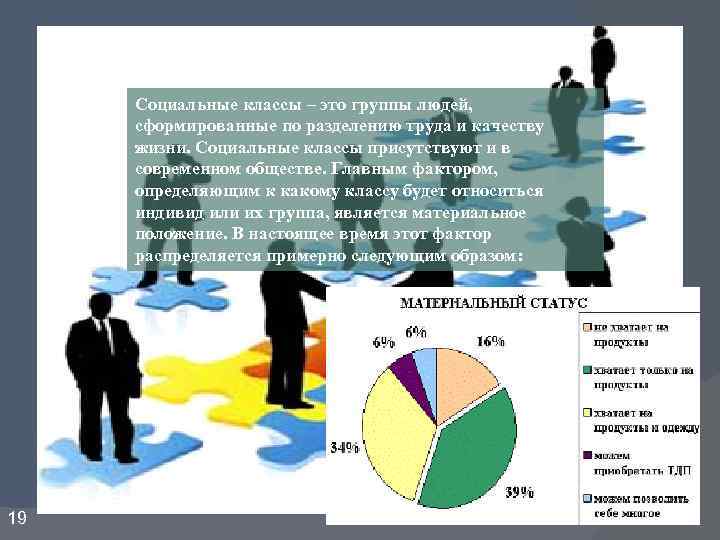 Социальные классы – это группы людей, сформированные по разделению труда и качеству жизни. Социальные