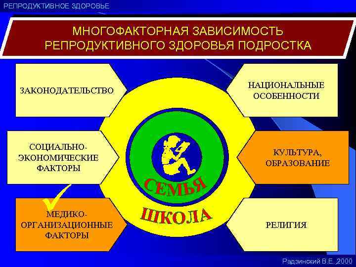 РЕПРОДУКТИВНОЕ ЗДОРОВЬЕ МНОГОФАКТОРНАЯ ЗАВИСИМОСТЬ РЕПРОДУКТИВНОГО ЗДОРОВЬЯ ПОДРОСТКА ЗАКОНОДАТЕЛЬСТВО СОЦИАЛЬНОЭКОНОМИЧЕСКИЕ ФАКТОРЫ ü МЕДИКООРГАНИЗАЦИОННЫЕ ФАКТОРЫ НАЦИОНАЛЬНЫЕ