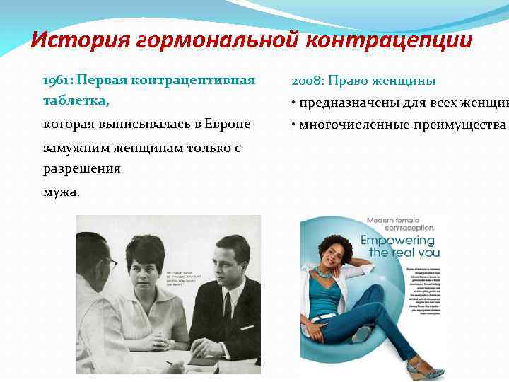 История гормональной контрацепции 1961: Первая контрацептивная таблетка, которая выписывалась в Европе замужним женщинам только