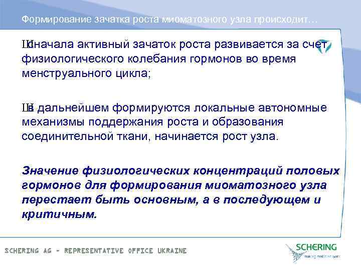 Формирование зачатка роста миоматозного узла происходит… Ш сначала активный зачаток роста развивается за счет