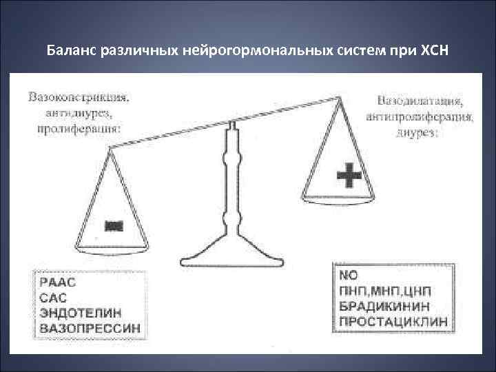 Баланс различных нейрогормональных систем при ХСН 