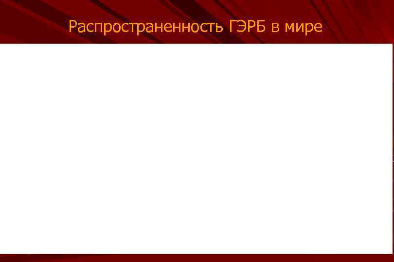 Распространенность ГЭРБ в мире 