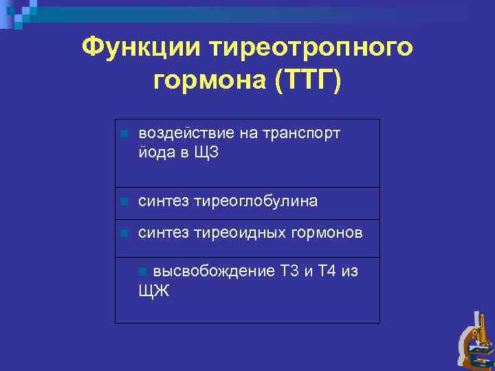 Тиреотропные гормоны синтезирует