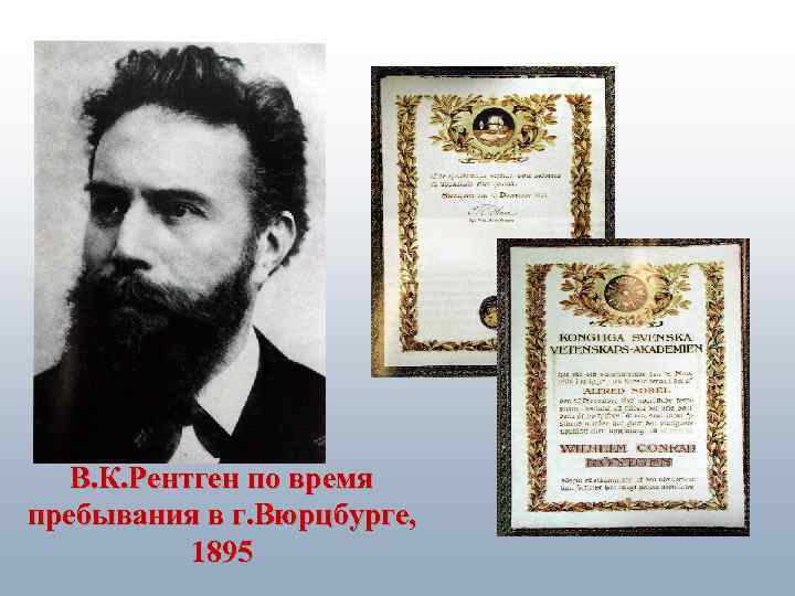 В. К. Рентген по время пребывания в г. Вюрцбурге, 1895 