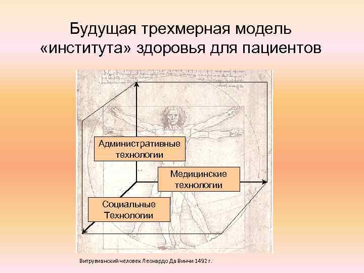 Будущая трехмерная модель «института» здоровья для пациентов Административные технологии Медицинские технологии Социальные Технологии Витрувианский