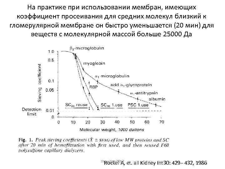 На практике при использовании мембран, имеющих коэффициент просеивания для средних молекул близкий к гломерулярной