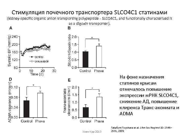 Стимуляция почечного транспортера SLCO 4 C 1 статинами (kidney-specific organic anion transporting polypeptide -