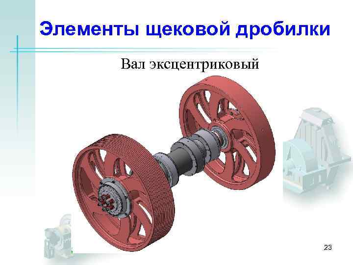 Элементы щековой дробилки Вал эксцентриковый 23 