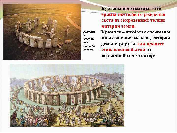 Кромлех в Стоунхе ндже Великоб ритания Курганы и дольмены – это храмы ежегодного рождения