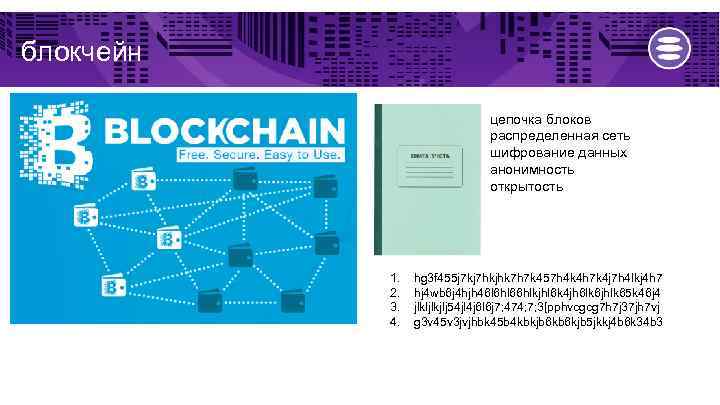 блокчейн цепочка блоков распределенная сеть шифрование данных анонимность открытость 1. 2. 3. 4. hg