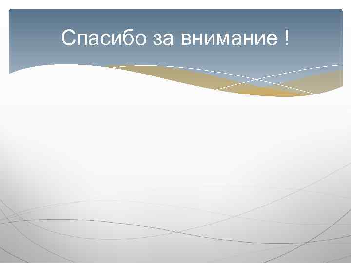 Спасибо за внимание ! 