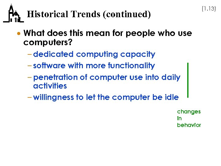 (1. 13) Historical Trends (continued) · What does this mean for people who use