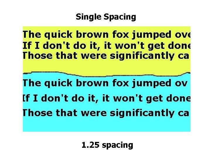 Single Spacing 1. 25 spacing 