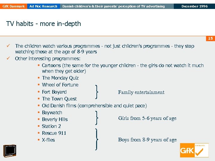 Gf. K Danmark Ad Hoc Research Danish children’s & their parents’ perception of TV