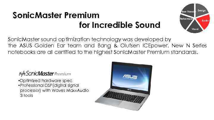 Sonic. Master Premium for Incredible Sound User Friendly Design Performance Audio Visual Sonic. Master