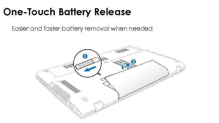 One-Touch Battery Release Easier and faster battery removal when needed 