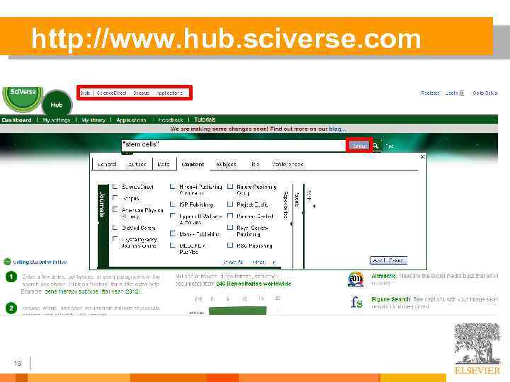 http: //www. hub. sciverse. com 19 