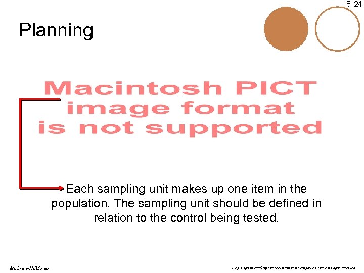 8 -24 Planning Each sampling unit makes up one item in the population. The