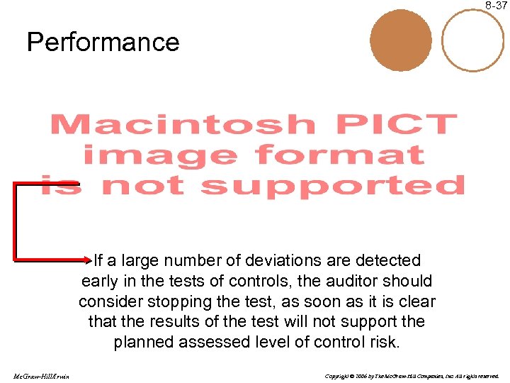 8 -37 Performance If a large number of deviations are detected early in the