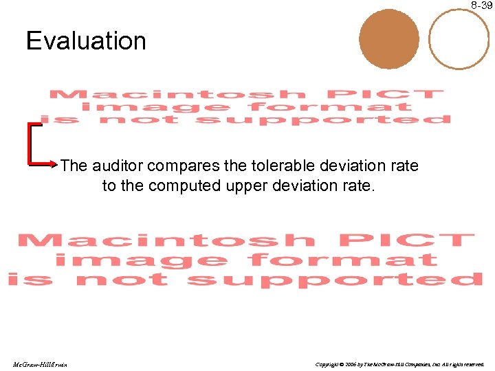 8 -39 Evaluation The auditor compares the tolerable deviation rate to the computed upper
