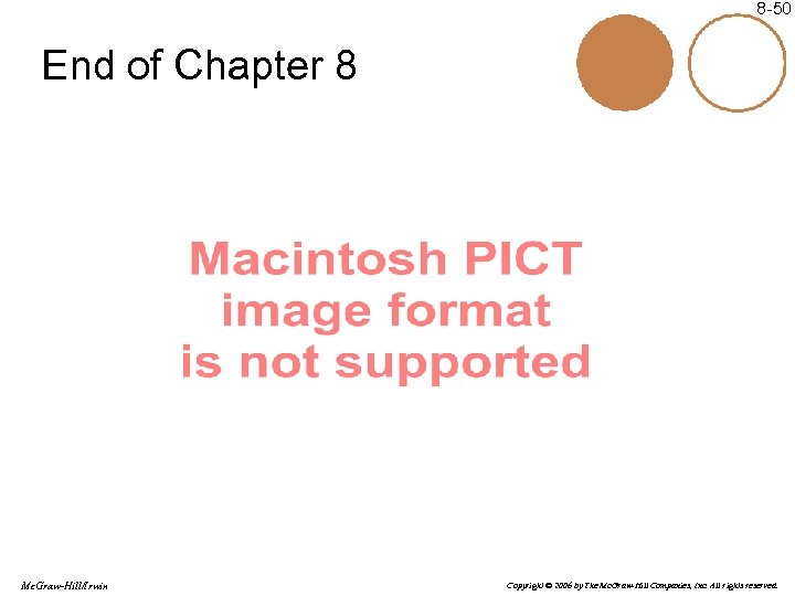 8 -50 End of Chapter 8 Mc. Graw-Hill/Irwin Copyright © 2006 by The Mc.