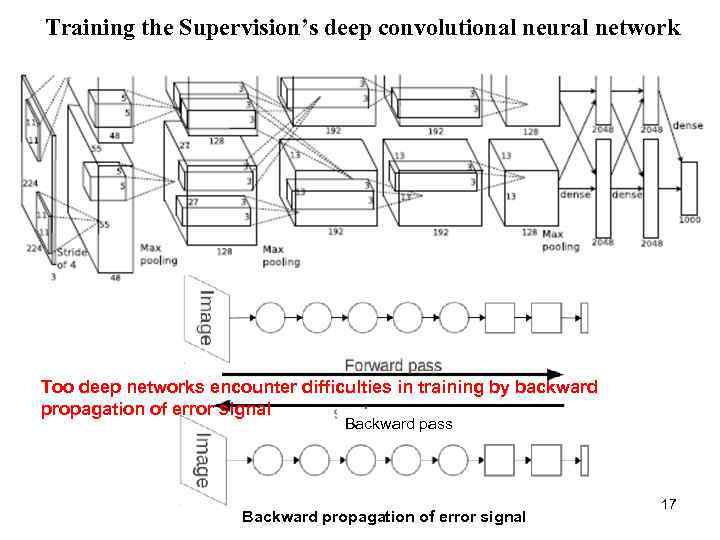 Training the Supervision’s deep convolutional neural network Too deep networks encounter difficulties in training