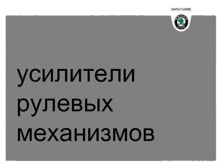 SIMPLY CLEVER усилители рулевых механизмов 