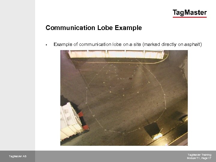 Communication Lobe Example § Tag. Master AB Example of communication lobe on a site