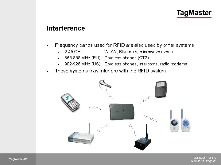 Interference § Frequency bands used for RFID are also used by other systems §