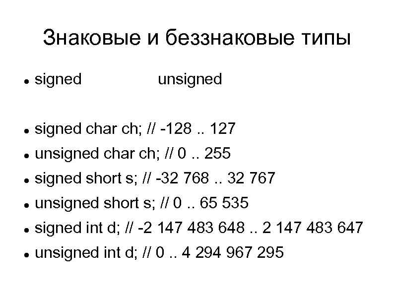 Unsigned short. Signed и unsigned в c++. Unsigned signed Char. Тип данных Char c++. С++ unsigned это.