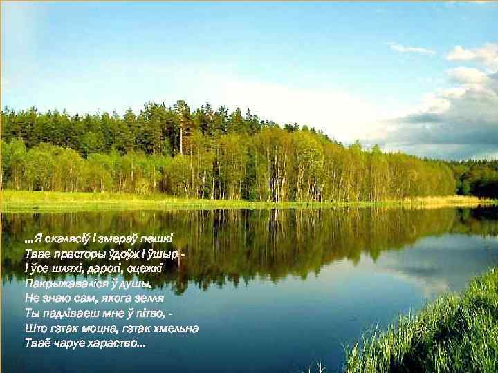 . . . Я скалясіў і змераў пешкі Твае прасторы ўдоўж і ўшыр І