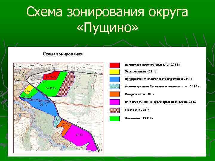 Схема зонирования округа «Пущино» 