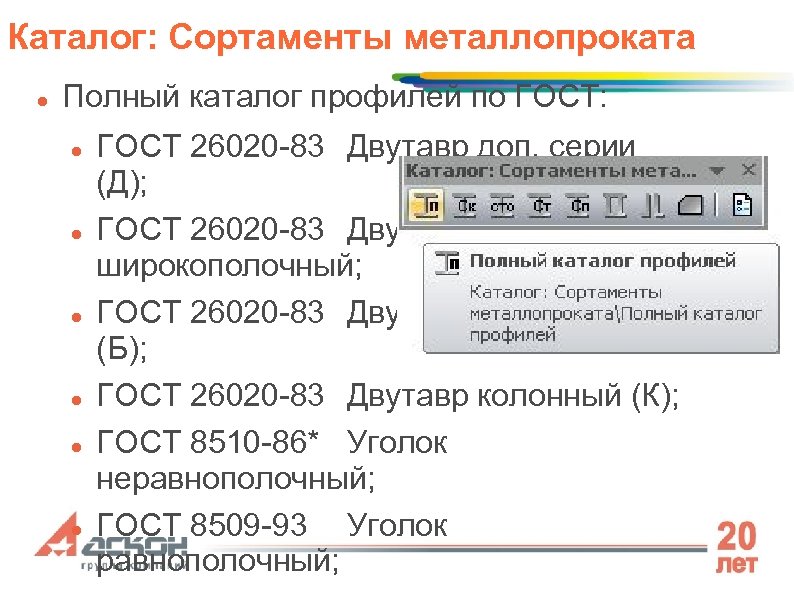 Каталог: Сортаменты металлопроката Полный каталог профилей по ГОСТ: ГОСТ 26020 -83 Двутавр доп. серии