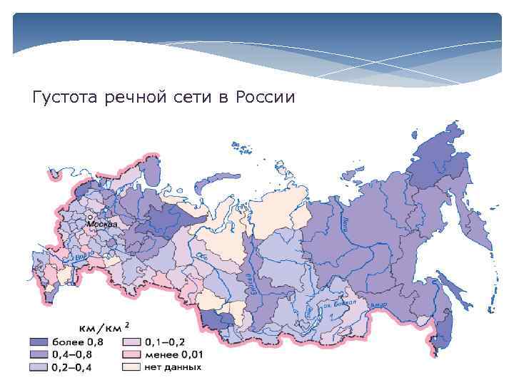 Густота речной сети в России 