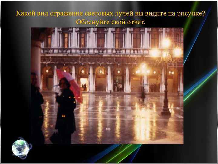 Какой вид отражения световых лучей вы видите на рисунке? Обоснуйте свой ответ. 