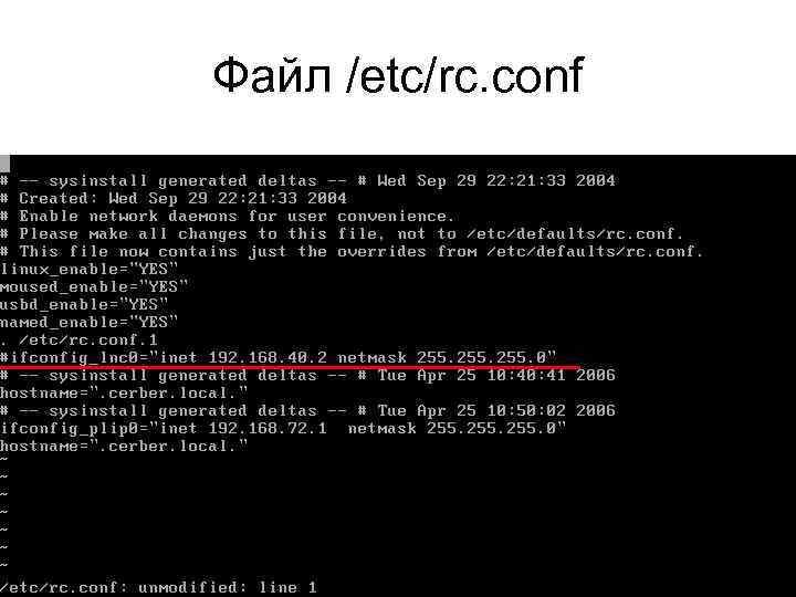 Файл /etc/rc. conf 