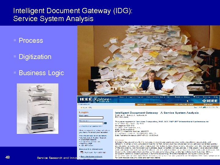 Intelligent Document Gateway (IDG): Service System Analysis § Process § Digitization § Business Logic