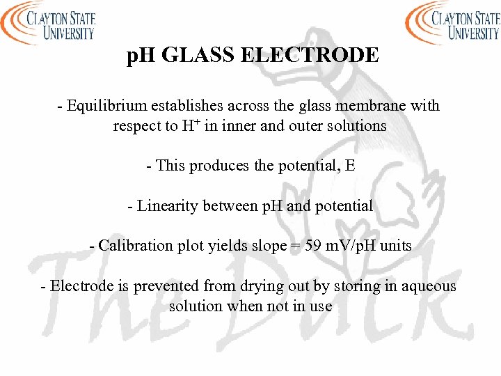 p. H GLASS ELECTRODE - Equilibrium establishes across the glass membrane with respect to