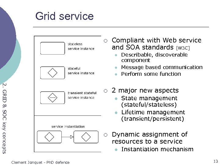Grid service ¡ Compliant with Web service and SOA standards [W 3 C] l