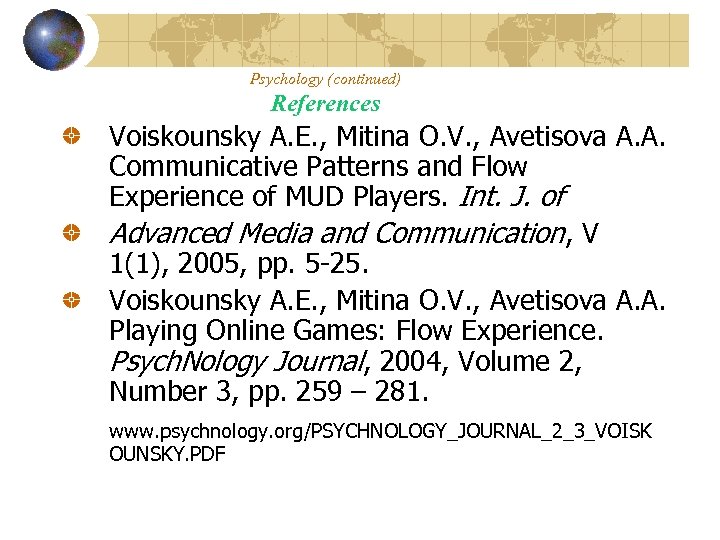 Internet Research In Russia Alexander Voiskounsky December 21