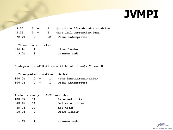 JVMPI 3. 0% 72. 7% 0 0 + + 2 + 1 1 22